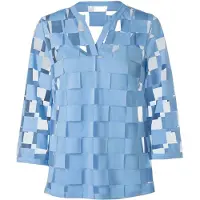 HEINE Bluse in himmelblau-kariert | Gr.: 50