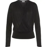 LASCANA Langarmshirt , Damen, Gr. 44/46, schwarz, Obermaterial: 95% Polyester, 5% Elasthan, Shirts Langarmshirt, aus glänzender Qualität