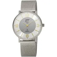 ETT Funkuhr "Atacama", grau (stahlgrau), Armbanduhren, Damen, Funkuhr, Armbanduhr, Solar, Damenuhr, Herrenuhr, Edelstahlarmband, analog