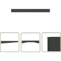 The Living Store 9-teiliges Windschutzgewebe 1200 x 160 cm Anthrazit