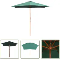The Living Store Sonnenschirm 270×270 cm Holzstange Grün