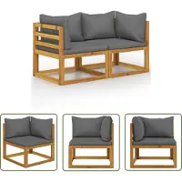 The Living Store 2-Sitzer-Gartenbank mit Dunkelgrauen Kissen