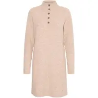B.young Midikleid "Damen Kleid BYOMEA", Damen, Gr. XXL, N-Gr, beige (humus melange), Obermaterial: 53% Polyester Pol. recyc.. 39% Polyacryl PAN. 5% Wolle mw. 3% Elasthan EL., Kleider Midikleid