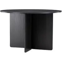 Ebuy24 Esstisch "Tyresö, runder Esstisch, robust, Ø 120 cm", schwarz (schwarz, schwarz), B:120cm H:76cm T:120cm, Tische, Esstisch, Esszimmertisch, MDF, rund, gesellig, pflegeleicht