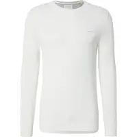 Gant für Herren. 8040521 Rundhals-Pullover aus cremefarbenem Baumwollpiqué (XL), Weiß, Lässig, Baumwolle, Langarm