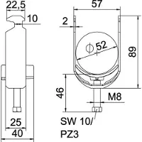 Obo Bettermann OBO 1186249 Bügelschelle 2056 46-52mm Stahl tauchfeuerverzinkt BS-H1-K-52 FT - 100 Stück