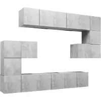 vidaXL 10-tlg. TV-Schrank-Set Betongrau Holzwerkstoff