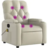 vidaXL Massagesessel Creme Kunstleder