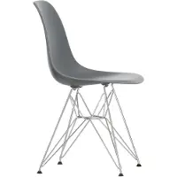 Vitra Stuhl Eames Plastic Side Chair DSR RE 46.5x83x55 cm grau, Gestell: verchromt, Designer Charles & Ray Eames