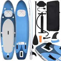 vidaXL SUP-Board-Set Aufblasbar Blau 300x76x10 cm