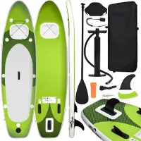vidaXL SUP-Board-Set Aufblasbar Grün 330x76x10 cm
