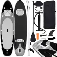 vidaXL SUP-Board-Set Aufblasbar Schwarz 360x81x10 cm