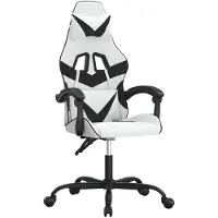 vidaXL Gaming-Stuhl Drehbar Weiß und Schwarz Kunstleder