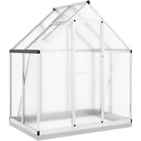 vidaXL Gewächshaus mit Fundamentrahmen Silbern 169x114x202 cm Alu