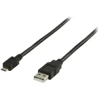 Valueline 1m, USB 2.0, USB A - Micro B, 1 m, USB A, Micro-USB B, USB 2.0, Männlich/Männlich, Schwarz