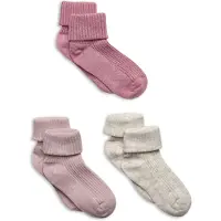 Minymo Baby Sock rib (3 Pack) rose smoke (514) 15\\18