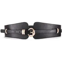 LASCANA Taillengürtel "2in1 Gürtel, Bauchgürtel, Gürtel für Kleid & Overall", Damen, Gr. 65, schwarz, Lederimitat, Gürtel Taillengürtel, mit abnehmbarem Hüftgürtel