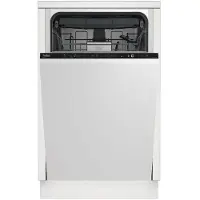Beko DIS48120, Voll integriert, Single (45 cm breit), Weiß, LED, 3 Korb/Körbe, Unterkorb, Oberkorb