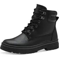 Marco Tozzi Damen Stiefelette Schnürboot Profilsohle 2-26260-43, Größe:37 EU, Farbe:Schwarz