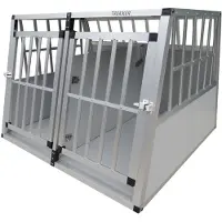 Trekker Aluminium Hundebox für den Transport im Fahrzeug, 89x69x50cm, Größe L