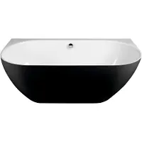 Hak PAGODA wandstehende Badewanne 170x85x58cm, schwarz/weiß
