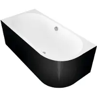 Polysan VIVA L MONOLITH asymmetrische Badewanne 170x75x60cm, links, weiß/schwarz