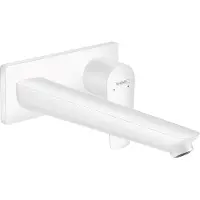 Hansgrohe Talis E Einhebel-Waschtischmischer Unterputz, Wandmontage, unverschließbares Siebventil, Ausladung 225mm, 71734700, Farbe: weiss matt