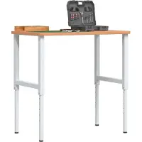 vidaXL Werkbank 100x60x(71,5-98) cm Massivholz Buche Rechteckig