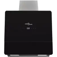 vidaXL Dunstabzugshaube Schwarz Hartglas mit Display 600 mm