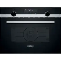 Siemens Backofen mit Mikrowelle "CM585AGS1", grau (edelstahl), B:59,4cm H:45,4cm T:57cm, Backöfen, Zeiteinsparende Schnellaufheizung & gleichmäßige Heißluft, Backofen mit Mikrowelle