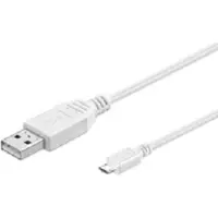 Microconnect USBABMICRO1W, 1 m, USB A, Micro-USB B, USB 2.0, Weiß
