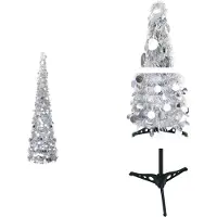 vidaXL Künstlicher Pop-Up-Weihnachtsbaum Silber 180 cm PET - Weihnachtsbäume