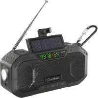Renkforce RF-CR-300 Outdoorradio UKW, MW Notfallradio, Bluetooth, SD wiederaufladbar, Solarpanel, Handkurbel, Taschenl