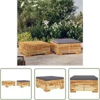 The Living Store 2-tlg. Garten-Lounge-Set Massivholz Teak