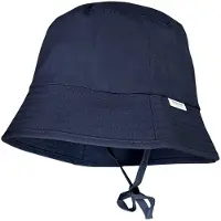Maximo Fischerhut , Jungen, Gr. 47, blau (navy), Popeline, Baumwolle, unifarben, Hüte Fischerhut, schützt vor UV, mit Bindeband, bequem, basic, Baumwolle