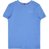 Tommy Hilfiger T-Shirt "U MINI CORP LOGO TEE SS", Mädchen, Gr. 86, blau (blau spell), Jersey, Obermaterial: 100% Baumwolle, unifarben, normal, Rundhals, abgesteppt, Shirts T-Shirt, in Unifarbe