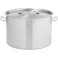 Royal Catering Großer Stahltopf mit Deckel und dickem Boden für Induktions-, Gas- und Halogenherde, 23 l