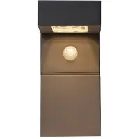 Star Trading Star Solar LED Wandlaterne „Vici“ - mit Bewegungs- und Dämmerungssensor - 300 Lumen Lichtimpuls & sanftes Dauerlicht - Warmweiß - Für den Außenbereich - 20 cm Höhe - Schwarz