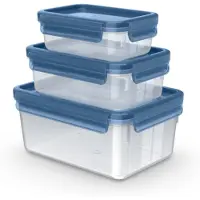 Tefal MasterSeal Eco N1171818, Set, Rechteckig, Blau, Transparent, Polypropylen (PP), Thermoplastisches Elastomer (TPE), Deutschland, 655 g