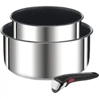 Tefal Ingenio Preference L97392, Kochset, Chrom, Edelstahl, Edelstahl, Schwarz, Abnehmbar