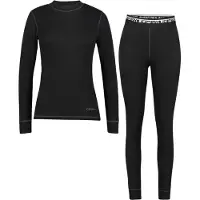 Icepeak Thermounterwäsche-Set "SKI UNTERWÄSCHE IVEYE", Damen, Gr. XL (42), schwarz, Jersey, Obermaterial: 100% Polyester, eng, Bekleidungssets Thermounterwäsche-Set