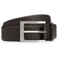 BOSS Ledergürtel , Herren, Gr. 115, braun (dunkelbraun), Leder, unifarben, Gürtel Ledergürtel, aus Nappaleder mit Logo-Dornschliesse