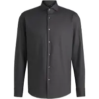 BOSS Businesshemd , Herren, Gr. 41, N-Gr, schwarz (dunkelgrau025), Web, Obermaterial: 98% Baumwolle, 2% Elasthan, unifarben, regular fit normal, Rundhals, Manschette mit Schlitz, Hemden Businesshemd