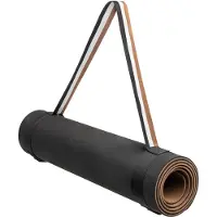 BOSS Yogamatte Schwarz, 183 cm lang, 61 cm breit, 0,6 cm dick, mit Transportriemen