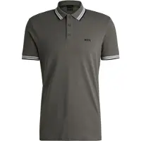 BOSS für Herren. 50469055 Polo Paddy grau (L), Lässig, Baumwolle, Kurzarm