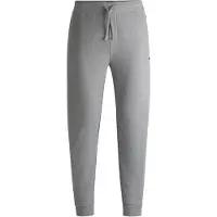 BOSS Pyjamahose "Waffle Pants Cuf", Herren, Gr. XL, N-Gr, grau (medium grau 033), Jersey, Obermaterial: 60% Baumwolle, 40% Polyester, lang, Hosen Pyjamahose