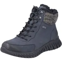 Rieker Damen Winterstiefeletten Boots Blau Synthetik wasserfest Größe: 38