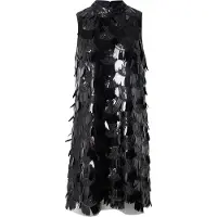 Superdry für Damen. W8011771A Ausgestelltes Kleid mit Pailletten und schwarzen Fransen (XL), Party, Polyester, Ärmellos / Hosenträger