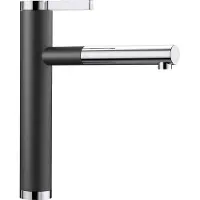 BLANCO LINEE-S, Standard, Schwarz, Chrom, Drehventile, Einzelbild, 3/8", Keramik