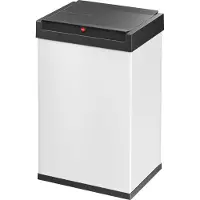Hailo Big-Box Swing L Mülleimer - 1 x 35 Liter - selbstschließender Schwingdeckel - Stahlblech - Müllbeutel-Klemmrahmen - Mülleimer Küche rechteckig - Abfalleimer Germany - weiß